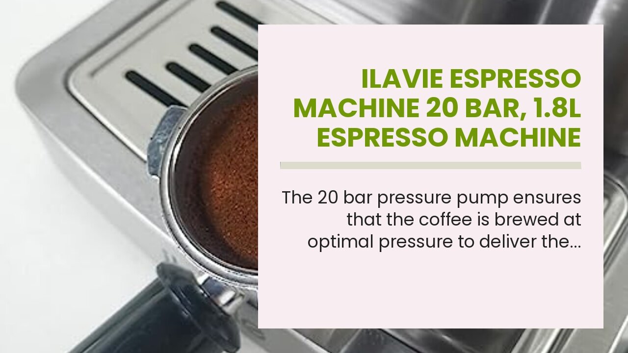 ILAVIE Espresso Machine 20 Bar, 1.8L Espresso Machine with Milk Frother