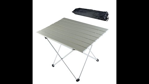 PORTAL Portable Folding Camping Table Ultra Lightweight Folding Compact Table 4 Adjustable Legs...