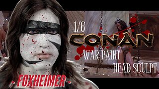 1/6 Scale Custom Head Sculpt Conan the Barbarian war paint 4 Arnold Schwarzenegger Phicen Body M34