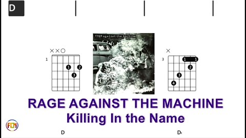 RAGE AGAINST THE MACHINE - Killing In the Name - (Chords & Lyrics like a Karaoke) HD