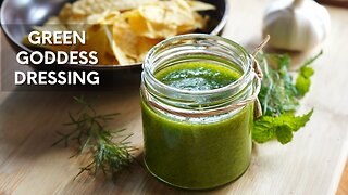 How to make Green Goddess Dressing | Easy Mixed Herb Dressing Recipe | Vegan recipes