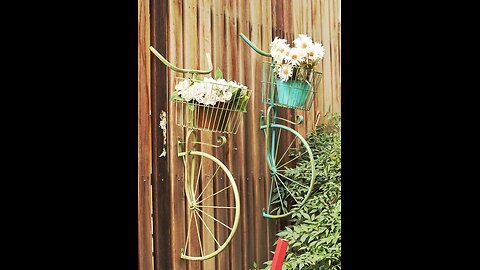 Bicycle Flower Rack Wall Hanging Garden Shop Decorations