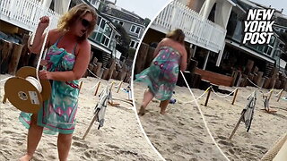 California homeowner ropes off public beach, claiming it is part of her multimillion-dollar property