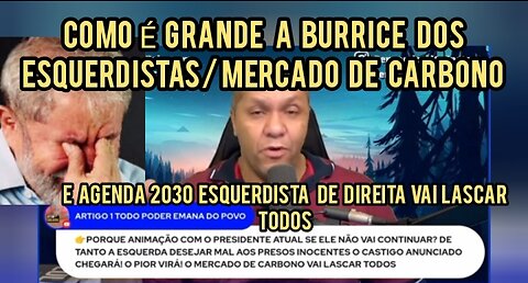 Como é grande a burrice dos esquerdistas/MERCADO DE CARBONO E AGENDA 2030 ESQUERDISTA DE DIREITA