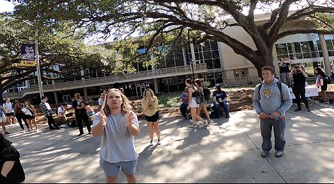 Louisiana State Univ: Yet ANOTHER Street Preacher Joins Me On Campus, I Manage To Incite A Luke Warm Christian To Start Preaching to My Crowd, The Gospel of Jesus Christ Shines Forth!!!