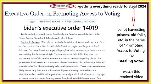 bidenbucks ballot harvesting 2021 executive order for the 2024 election