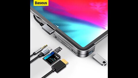 Adaptador Hub USB C 6 em 1 Multifuncional com Curvatura Baseus