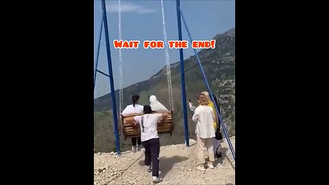 People fall off Swing and Fall Down Mountain