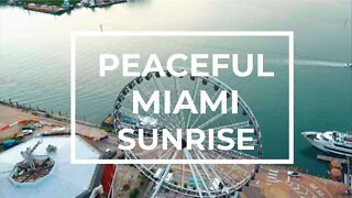 Sunrise over Miami: Drone Footage of Bayside Marketplace, Port of Miami Bayfront Park