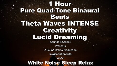 Pure Quad Tone Binaural Beats 5Hz Theta Frequency ASMR Meditation 1 Hour