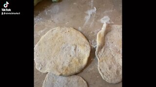 Homemade Pita Fried In Homemade Herb Butter