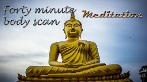 40 min mindfly body scan guided meditation, which is a full scan to promote positive energy healing.