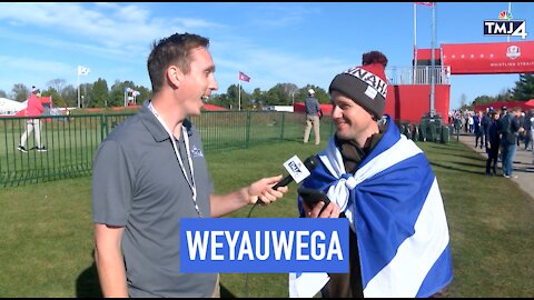 European fans at Ryder Cup try pronouncing Wisconsin town names