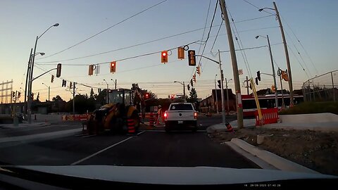 Reckless Driver Makes Turn On Red Light