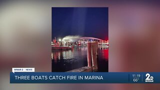 Boat fully engulfed in flames, spreads to two more boats in Anne Arundel County