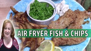 AIR FRYER FISH AND CHIPS RECIPE | COOK WITH ME FISH DINNER