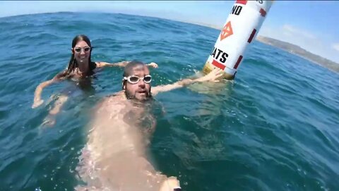 Swimming to the 1/2 mile buoy at La Jolla Cove