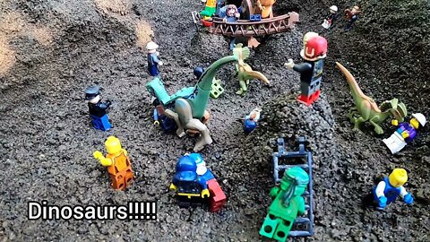 Lego Dam Breach -4- Dinosaurs!