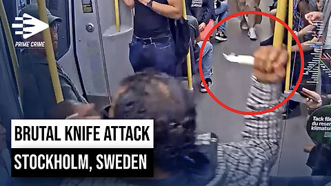 BRUTAL KNIFE ATTACK CAUGHT ON CAMERA AT SUBWAY TRAIN IN STOCKHOLM, SWEDEN