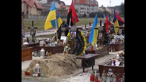 Ukrainian army cemetery is filled with nazi imagery dedicated to Bandera and Waffen SS Divisions