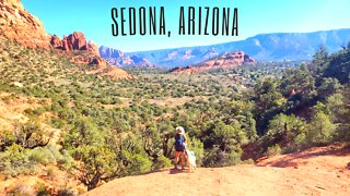 Sedona Arizona, Hiking the Chimney Rock trail or at least trying with our Golden Retriever Hudson