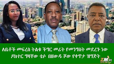 ለቤቶች መፍረስ ትልቁ ችግር መሬት የመንግስት መደረጉ ነው፣ ዶክተር ግዛቸው ቴሶ በዘውዱ ሾው የቀጥታ ዝግጅት፣ Zewdu Show 27/04/24