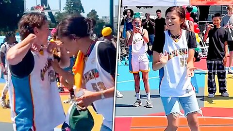 Tom Holland And Zendaya Showing Off Her Basketball Skills