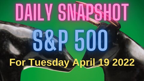 S&P 500 Snapshot Market Outlook For Tuesday, April 19, 2022.