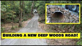 Build a new deep woods gravel road on a steep ridge (PART 1 of 2)