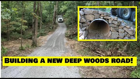 Build a new deep woods gravel road on a steep ridge (PART 1 of 2)