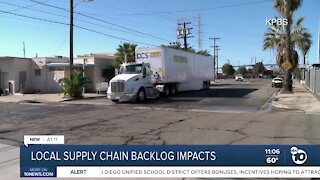 Local impacts on small business due to supply chain backlog