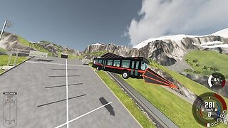 Bus jumps off a giant ramp at high speed #3 💥🚌 BUS crash 🎯 BeamNG Drive Game #beamngdrive #shorts