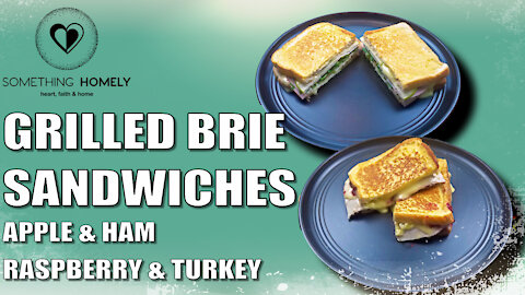 2 Types Of Grilled Brie Sandwiches ( Apple & Ham / Raspberry & Turkey )