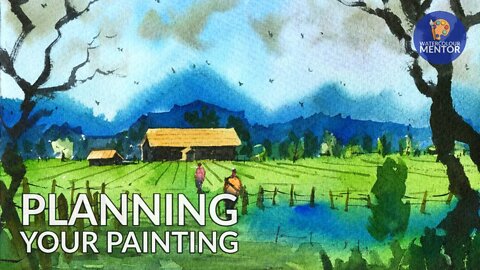 How to Plan your Painting | Sketching and Painting from a Reference Photo | Etchr Challenge