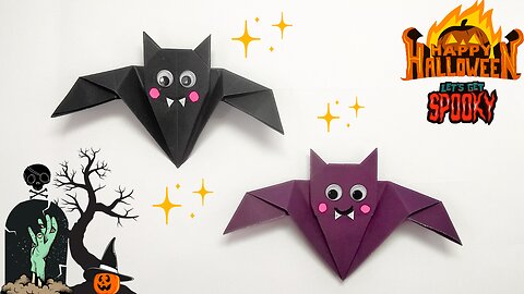 DIY Halloween Paper Bat Easy | Halloween Paper Bat Decorations | Halloween Paper Craft Easy