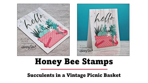 Honey Bee Stamps | Succulents in a Vintage Picnic Basket