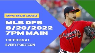 Dream's Top Picks for MLB DraftKings DFS 8/20/2022 7pm EST Main Slate