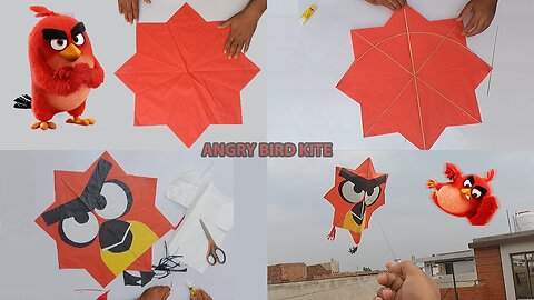 Angry Bird Kite Making | Crafting a Star Shape and flying tutorial
