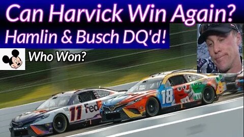 Can Harvick Win Again? Hamlin & Busch Disqualified, Chase Elliot wins at Pocono