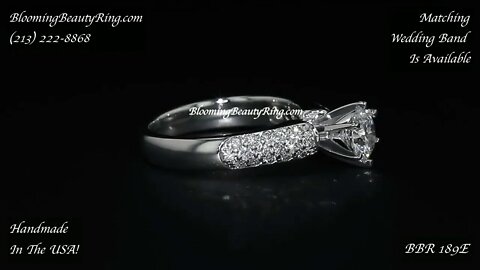 BBR 189E Handmade Diamond Engagement Ring With Micropave Diamonds
