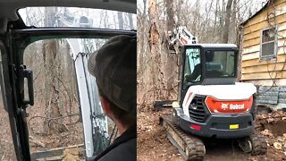 Taking down a widowmaker with bobcat e42 R-2 series mini excavator