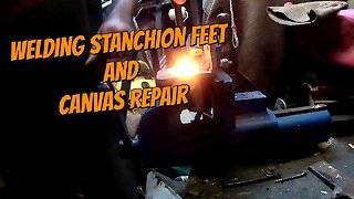 S02E16 Stanchions continued and canvas repair #boat #boatrenovation #diy #restoration