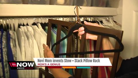 Mom invents stack pillow rack