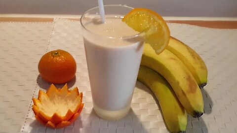 Banana Orange Smoothie / Banana Cocktail / Orange Cocktail / How To Make Orange Banana Juice