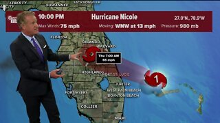 Hurricane Nicole forecast, 10 p.m. Nov. 9, 2022