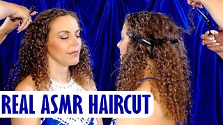 ASMR 💕 Beautiful Curly Haircut, Professional Hair Stylist Cuts Corrina Rachels Hair