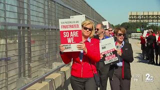 Southwest Flight Attendants Picket Outside BWI