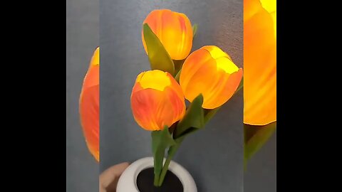 Romantic LED Tulip Night Light Simulation Flower Table Lamp Review and Demo