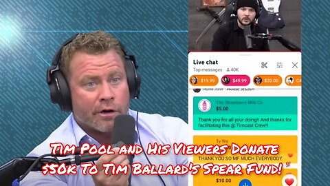 Tim Pool and His Viewers Donate $50k To Tim Ballard's Spear Fund!