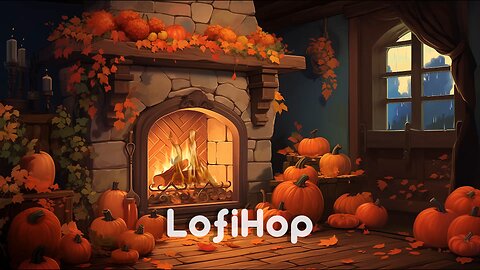 Lofi Rainy Day in Autumn: Cozy Halloween Room Sounds 🌧️🍂